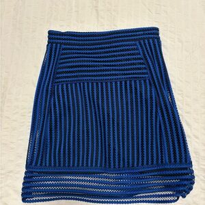 Topshop Black and Blue Patterned Skirt
